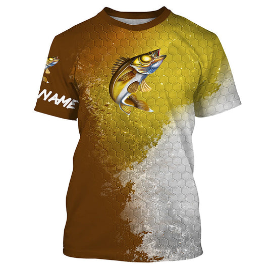 Maxcorners Beautiful Walleye Fishing 3D Shirts Customize Name