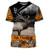 Maxcorners Elk hunting orange camouflage custom name shirts for hunters, Personalized elk hunting gifts LM2608