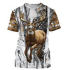 Maxcorners Deer Buck American Flag Custom Name 3D All over printed Shirts, Deer Hunting Shirt, Personalized Hunting Gifts LM2608