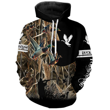 Maxcorners Personalized Duck Hunting Waterfowl Camo Shirts for Men, Kid, Duck Hunting clothes, hunting gifts LM2608