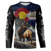 Maxcorners Elk Hunting Colorado Flag Custom Name Shirt 3D All Over Printed Clothes