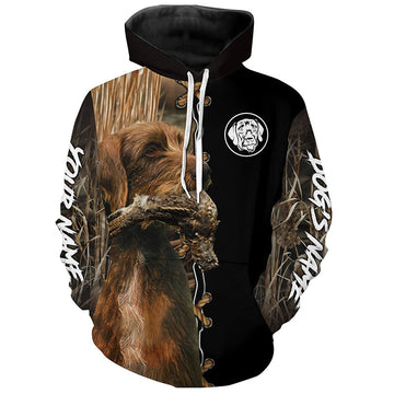 Maxcorners Pudelpointer Hunting Dog Custom Name Hoodie Shirt for Hunter | Grouse