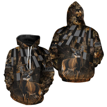 Maxcorners Deer Hunter Camo Hunting Hoodie For Men – Realistic Buck Design