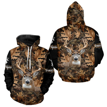 Maxcorners Deer Hunting Hunting Camo Brown Black Customize Name 3D All Over Printed Shirts LM1411
