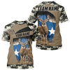 Maxcorners Custom Big Buck Deer Hunting 3D All Over Print Camo with Texas Flag Outdoor Hunting Apparel LM2608