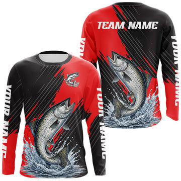 Maxcorners Chinook Salmon Fishing Long Sleeve Tournament Shirts, Personalized Crappie Fishing Jerseys LM1903