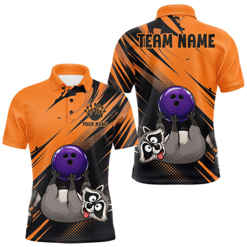 Maxcorners Funny Raccoon Bowling Shirt Custom Personalized Bowling Jersey, Bowling Team Gift For Men