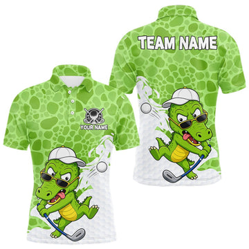 Maxcorners Personalized Funny Alligator Men Golf Polo Shirt, Custom Name & Team All Over Print Golf Shirt LM2709