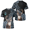 Maxcorners Deer Hunting Dark Blue Camo Grim Reaper Custom Name 3D All Over Print Shirts Gift For Hunters LM0409