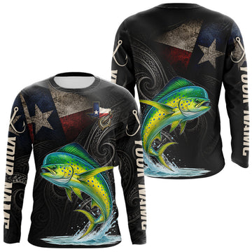Maxcorners Personalized Texas Mahi Mahi Fishing Shirt – Custom Name Angler Apparel For Fishermen LM0106