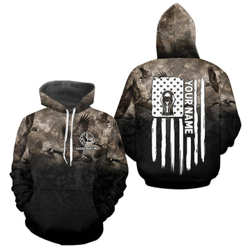 Maxcorners Personalized Goose Hunting Custom Name American Flag Waterfowl Hunter Gift  LM1508