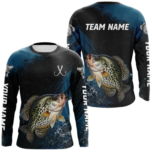 Maxcorners Custom Crappie Fishing Jersey Personalized Long Sleeve Shirt For Men LM2306