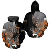 Maxcorners Men’s Hunting Deer Camo 3D All-Over Printed Hoodie Shirt – Hunting Hoodie for Men