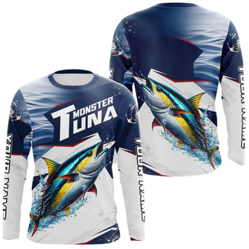 Maxcorners Offshore Sport Fishing Tuna Monster, Long Sleeve Tuna Fishing Jersey For Men LM0609