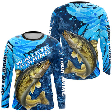 Maxcorners Walleye Fishing Shirt For Men, Ice Fishing Shirt, Walleye Long Sleeve Fishing Gift LM1508