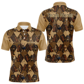 Maxcorners Funny Dog Pattern Golf Polo Shirt For Team, Best Golf Dog Custom Pet For Golf Lovers LM1903