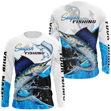 Maxcorners Custom Sailfish Saltwater Fishing Shirts Long Sleeve Designed For Deep Sea Anglers LM1508