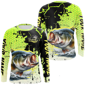 Maxcorners Largemouth Bass Fishing Shirts Long Sleeve Custom Bass Fishing Apparel LM1501
