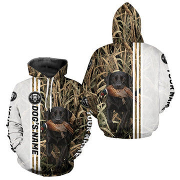 Maxcorners Personalized Labrador Retriever Pheasant Hunting 3D Shirt, Custom Name Hunter Camo Graphic LM2709