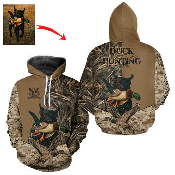 Maxcorners Personalized Hunting Shirt for Hunters – Custom Dog Image and Your Name LM2711