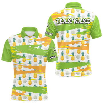 Maxcorners Personalized Pineapple Pattern Mens Golf Polo Shirts Team Golf Clothes Best Golf Gifts