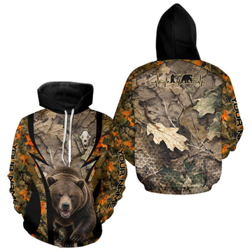 Maxcorners Timber Camouflage Bear Hunting Shirt Custom Hunter Outdoor Sports Performance, Hunting Gift LM1910