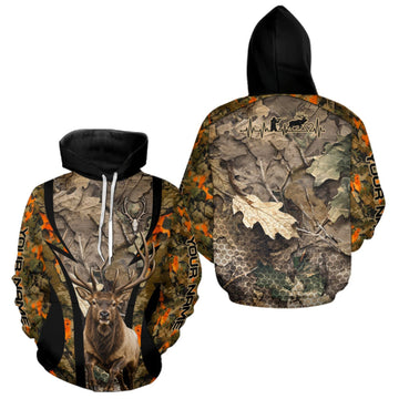 Maxcorners Timber Camouflage Elk Hunting Shirt Custom Hunter Outdoor Sports Performance, Hunting Gift LM1910