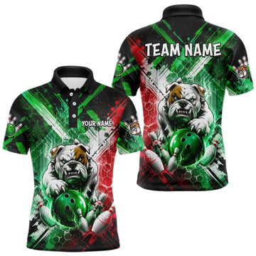 Maxcorners Bulldog Bowling Polo Team League Shirt, Men Bowling Jersey, Bowling League Team Gift LM0609