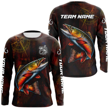 Maxcorners Brook Trout Fishing Camo Long Sleeve Fishing Shirts, Personalized Fishing Gifts LM1501