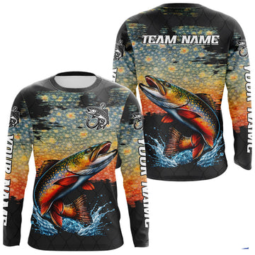 Maxcorners Brook Trout Fishing Shirt Long Sleeve Custom Fishing Jerseys, Trout Fishing Shirts LM1501