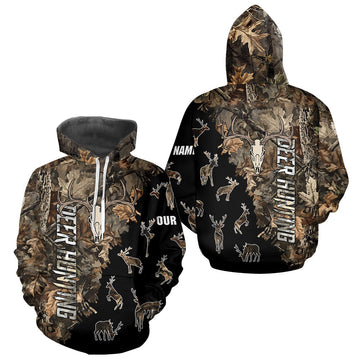 Maxcorners Personalized Camo Forest 3D Animal Deer Hunting Shirt Hunting Clothes For Season