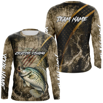 Maxcorners Crappie Long Sleeve Fishing Shirts Personalized Crappie Fishing Team Jerseys LM0609