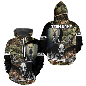 Maxcorners Camo Deer Hunting Shirt with Antlers Skull – Personalized Hunting Clothes, Hunting Gifts for Men LM2608