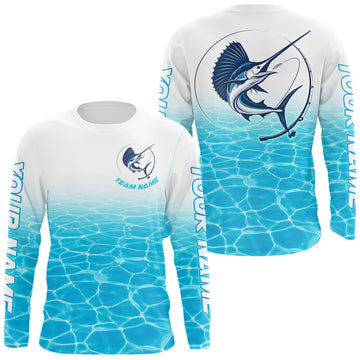 Maxcorners Custom Marlin Fishing Long Sleeve Performance Fishing Shirts, Marlin Saltwater Fishing Shirt LM1904