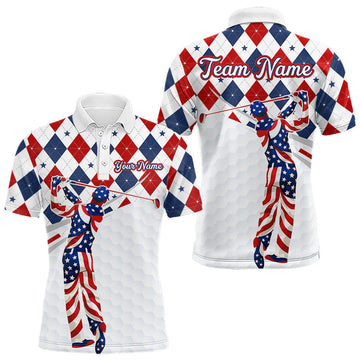 Maxcorners Funny Mens Golf Polo Shirt Custom Tropical Flamingo Pattern White Golf Shirts