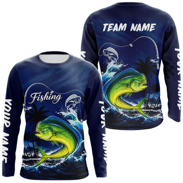 Maxcorners Mahi Mahi Fishing Custom Performance Fishing Shirts, Mahi Mahi Fishing Shirts Long Sleeve LM2306
