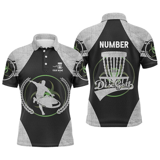 Maxcorners Custom Name And Number Mens Disc Golf Polo Shirts Personalized Cool Golf Gifts For Men MT0510