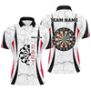 Maxcorners Personalized White Dart Polo Shirts For Men Custom Dart Jerseys Mens Dart Team Shirts