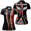 Maxcorners Personalized Red Black Sticks Billiard 8 Ball Polo Shirts Custom Billiard Balls Jerseys For Men And Women