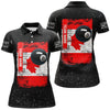 Maxcorners Personalized Canadian Flag Patriotic 8 Ball Pool Billiard Polo Shirts Billiard Jerseys For Men And Women