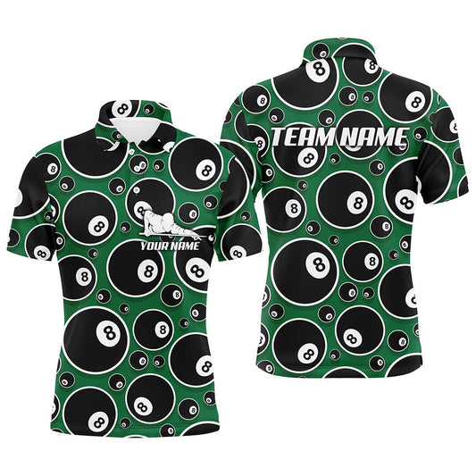 MaxCorners Billiard Pool 8 Ball Pattern Customized Name, Team Name 3D Polo Shirt