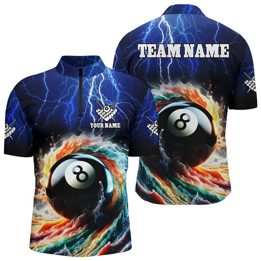 Maxcorners Colorful 8 Ball Pool Jerseys For Men Custom Billiard Polo Shirts Team League Billiard Shirts
