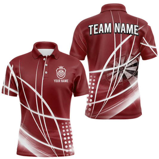 Maxcorners Red Darts Jersey For Men Custom Light Streaks Darts Tournament Team Shirt Polo & Quarter Zip