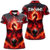 Maxcorners Personalized Red Dragon 8 Ball Pool Fire Flame Men Billiard Shirts Team League Billiard Jerseys LM0706