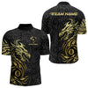 Maxcorners Personalized Black And Gold Tribal Dragon Billiard Shirt For Men Custom 8 Ball Pool Team Jerseys LM1506