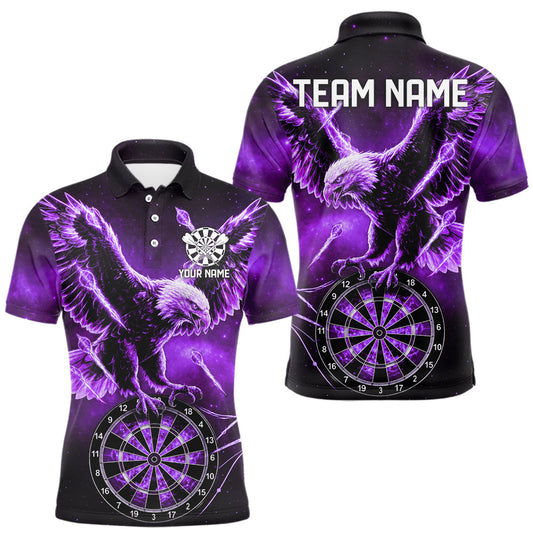 Maxcorners Personalized Purple Dartboard Galaxy Eagle Darts Shirt For Men