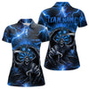 Maxcorners Personalized Blue Death Skeleton Custom Thunder Lightning Men Dart Shirts, 3D Darts Team Jerseys