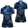 Maxcorners Personalized Blue Death Skeleton Custom Thunder Lightning Men Dart Shirts, 3D Darts Team Jerseys