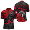 Maxcorners Personalized Red And Black 8 Ball Billiards Pool Shirts For Men Custom Billiard Team Jerseys LM2206