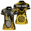Maxcorners Yellow Dart Board Fire Flame Custom Eagle Dart Shirts For Men, Thunder Lightning Dart Team Jerseys 